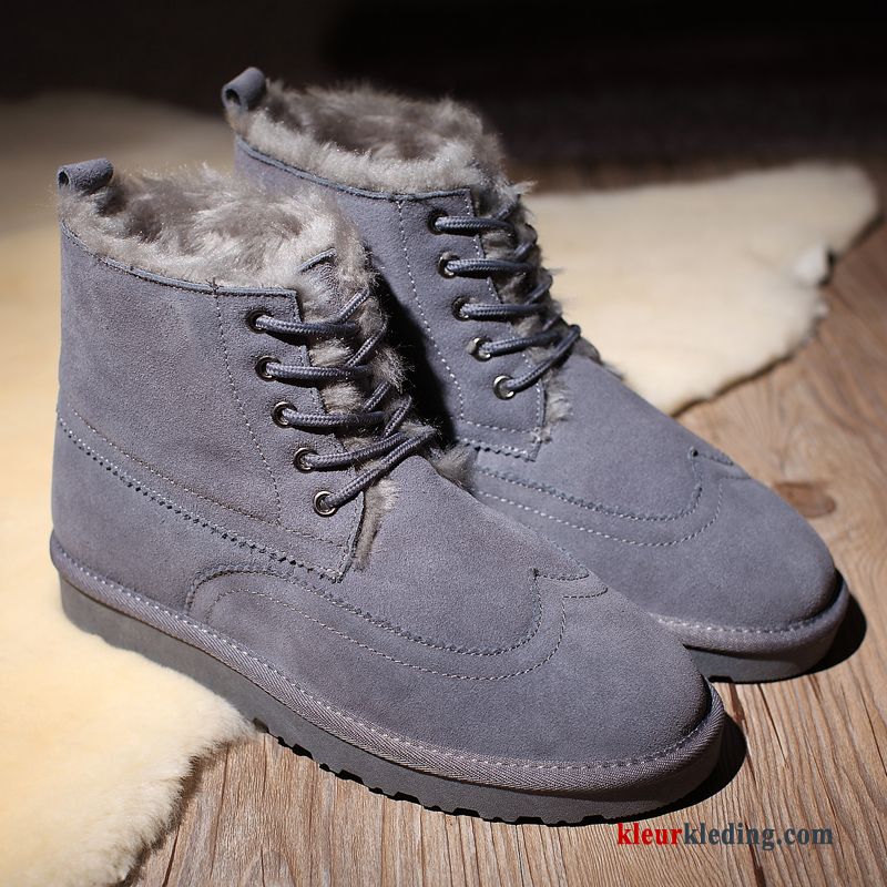 Katoen Warm Textiel Trend Sneeuw Laarzen Winter Schoenen Mannen Heren Zwart