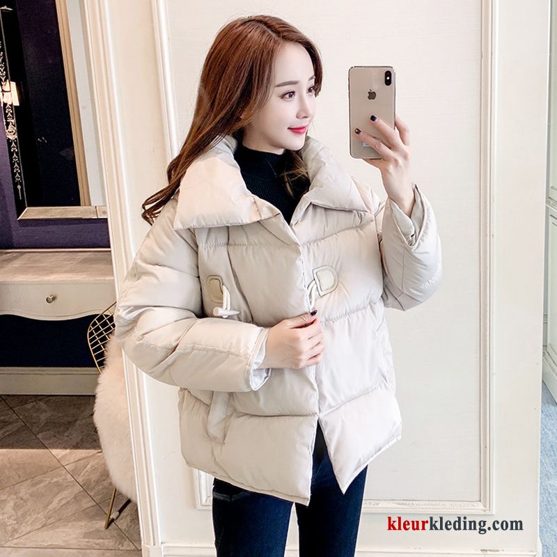 Katoenen Jas Losse Winter Kleding Dames Dikke Nieuw Kort Trend Beige