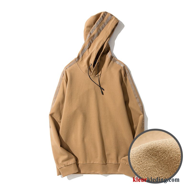 Khaki Heren Slim Fit Herfst Hoodie Sport Student Trend