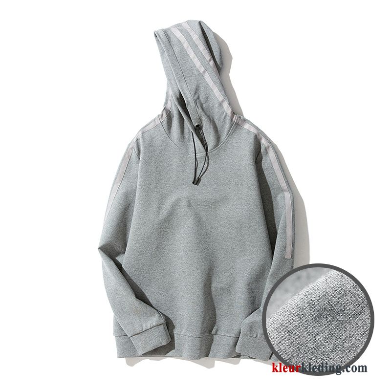 Khaki Heren Slim Fit Herfst Hoodie Sport Student Trend