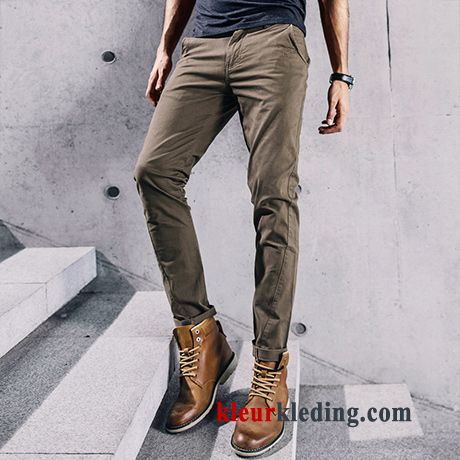 Khaki Koel Mannelijk Rechtdoor Casual Broek Trend Mini Slim Fit Heren