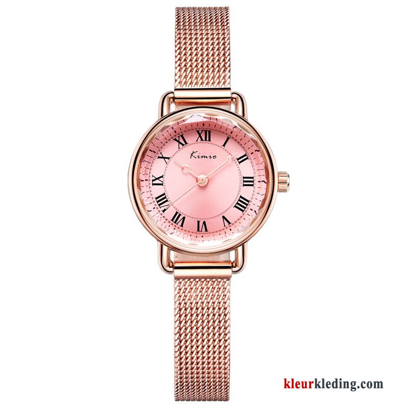 Klassiek Quartz Horloge Nieuw Casual Mode Vintage Student Dames Gouden