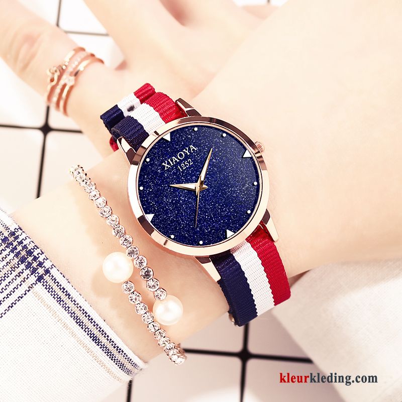 Kleur Trend Quartz Horloge Dames Casual Eenvoudig Mode Heren