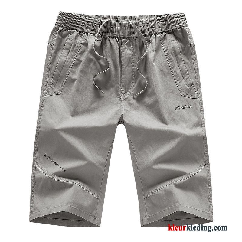 Korte Broek Heren Outdoor Grote Maten Losse Zomer Katoen Strand Grijs