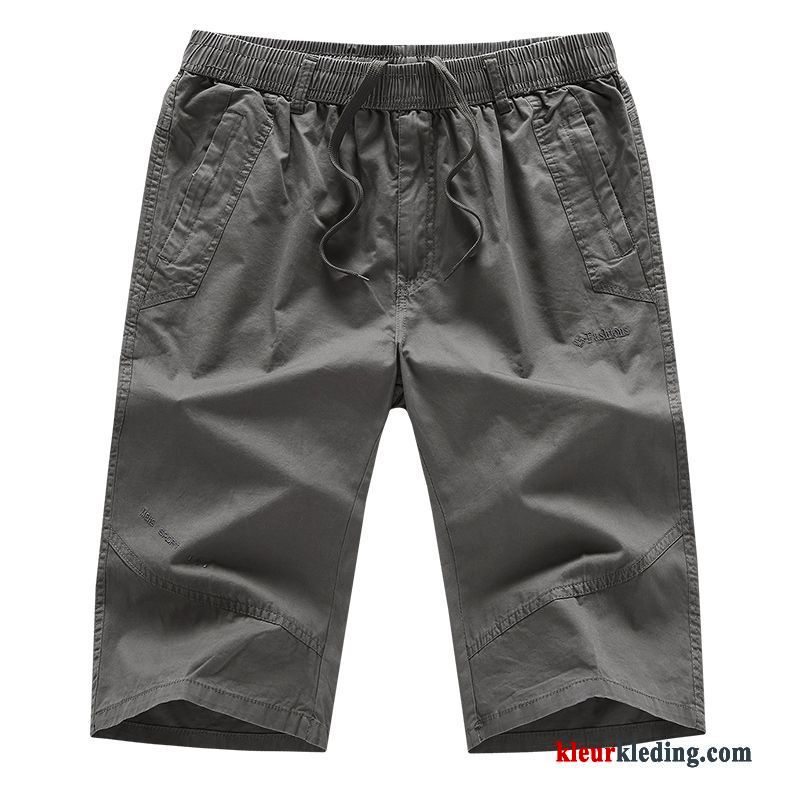 Korte Broek Heren Outdoor Grote Maten Losse Zomer Katoen Strand Grijs