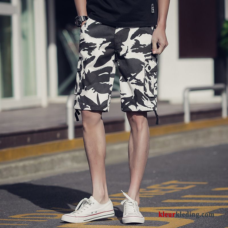 Korte Broek Mannelijk Casual Trend Camouflage Heren Cargo Strand