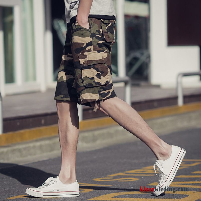 Korte Broek Mannelijk Casual Trend Camouflage Heren Cargo Strand