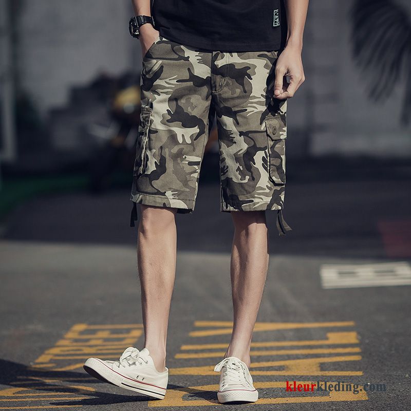 Korte Broek Mannelijk Casual Trend Camouflage Heren Cargo Strand