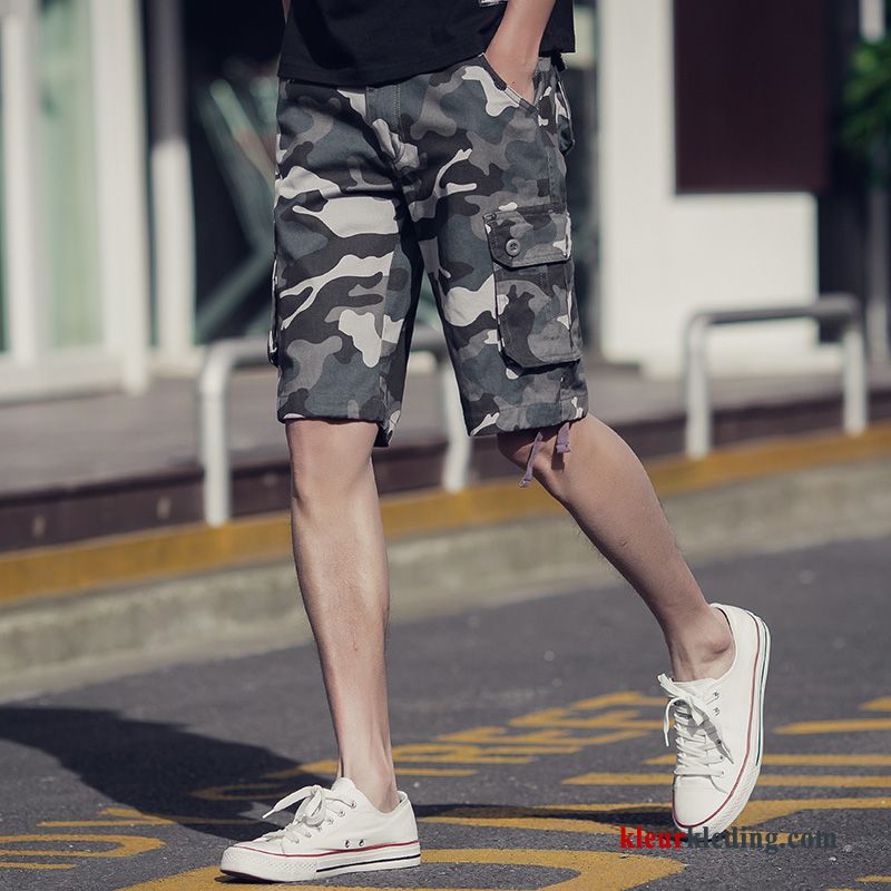 Korte Broek Mannelijk Casual Trend Camouflage Heren Cargo Strand