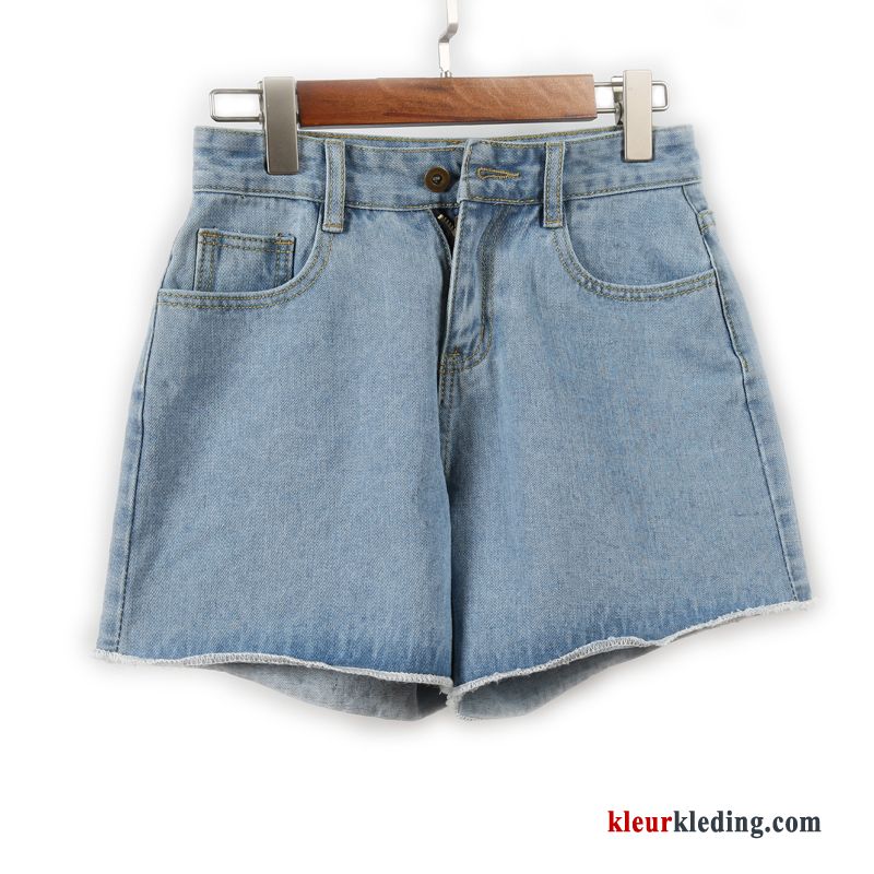 Korte Broek Plooiende Hete Broek Hoge Taille Denim Dunne Zomer Dames