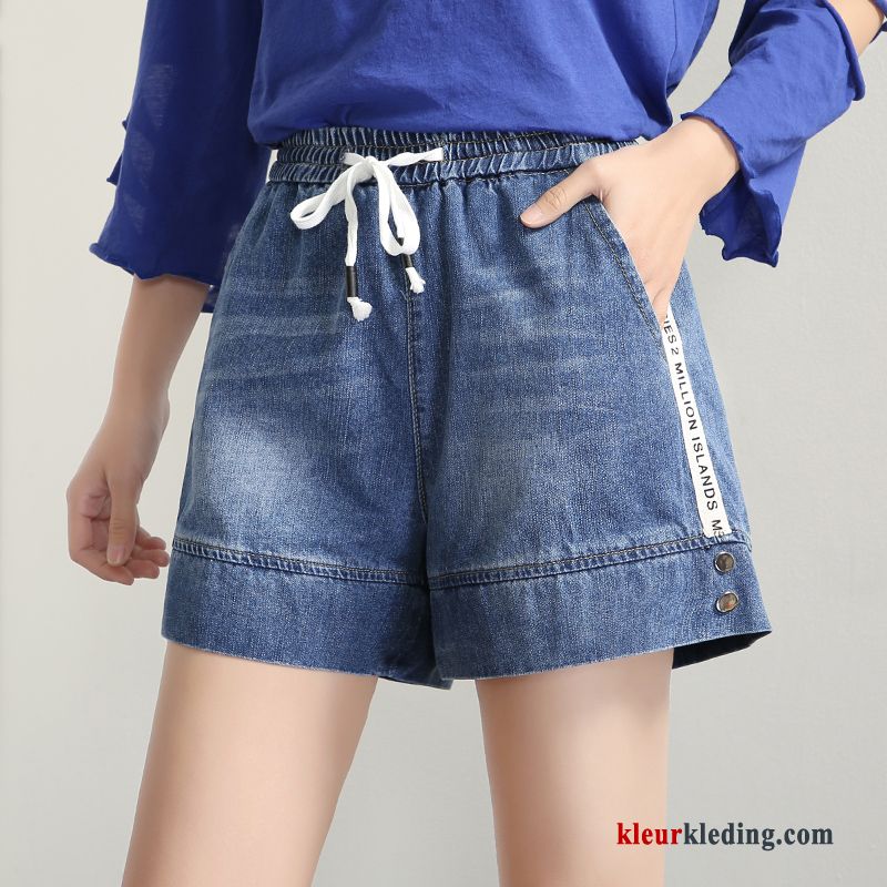 Korte Broek Zomer Losse Licht Blauw Denim Dames Casual Nieuw