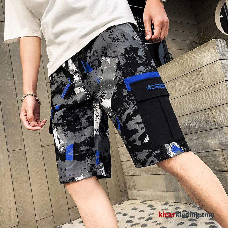 Korte Broek Zwart Heren Sport Trend Camouflage Zomer Casual Broek