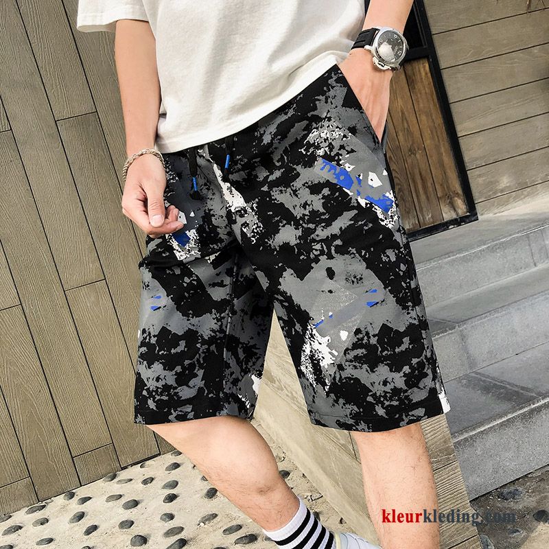 Korte Broek Zwart Heren Sport Trend Camouflage Zomer Casual Broek