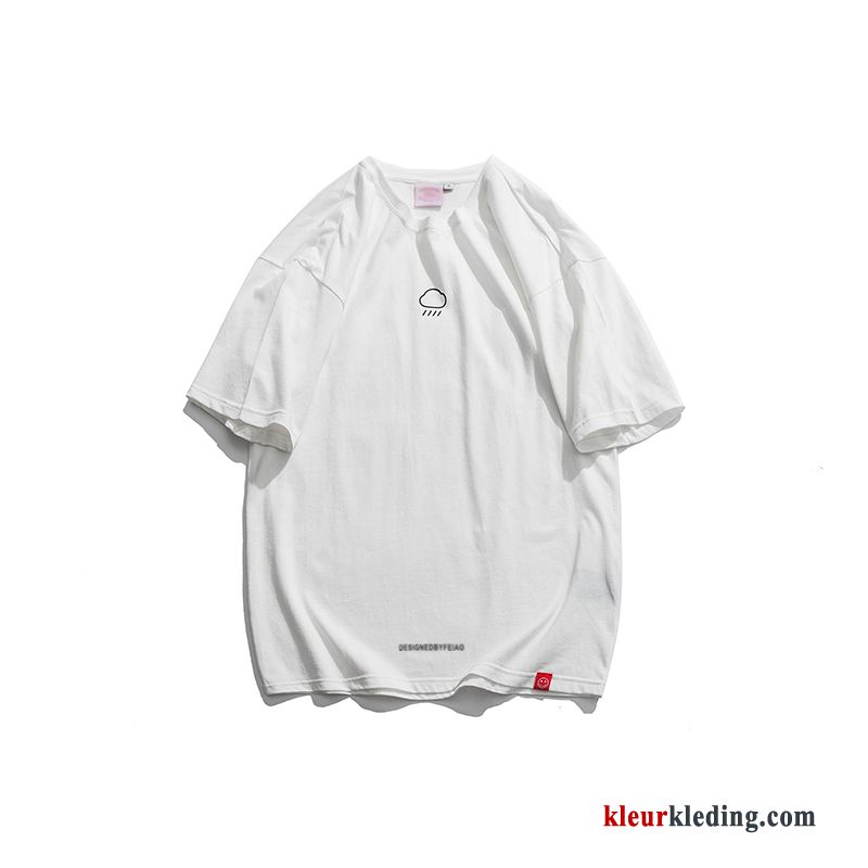 Korte Mouw T-shirts Halve Mouw Trendy Merk Grijs Heren Losse Zomer