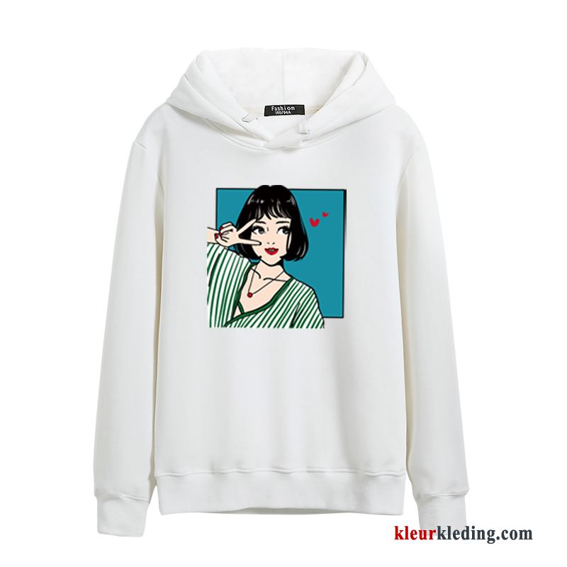 Lange Mouwen Losse Dames Vrouw Plus Kasjmier Hoodie Student Trend