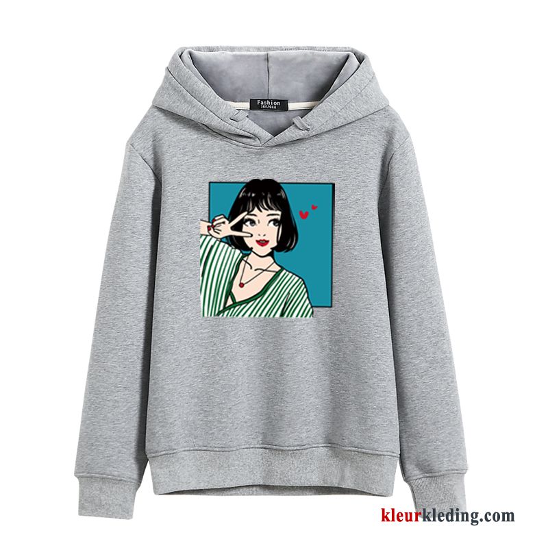 Lange Mouwen Losse Dames Vrouw Plus Kasjmier Hoodie Student Trend