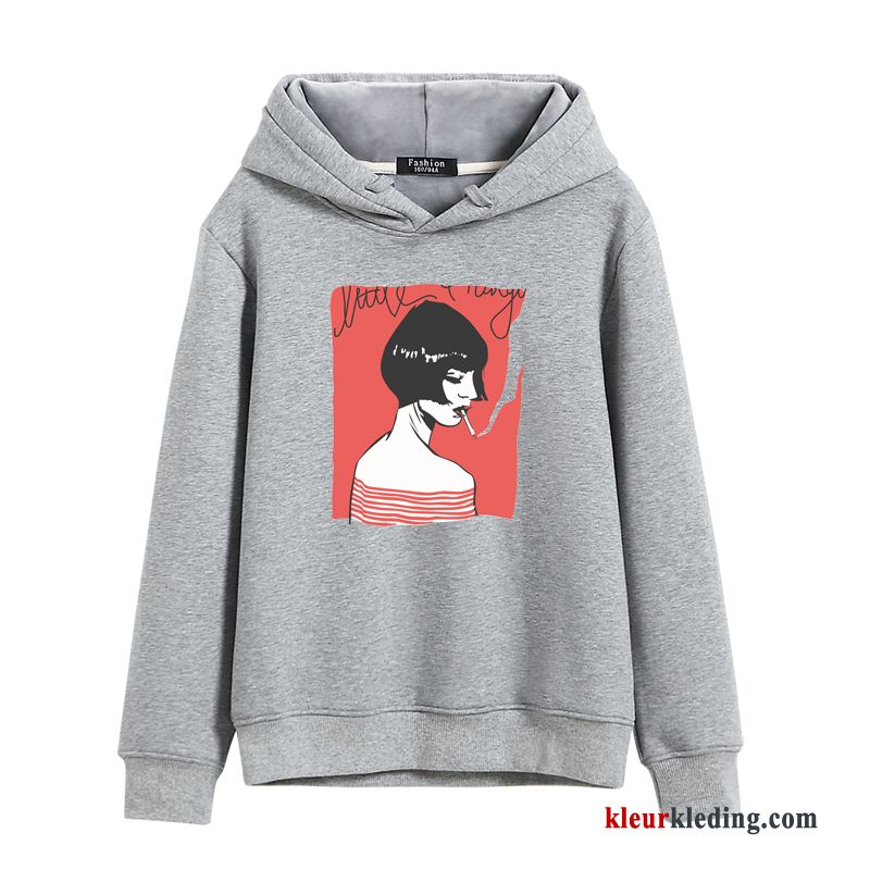 Lange Mouwen Losse Dames Vrouw Plus Kasjmier Hoodie Student Trend