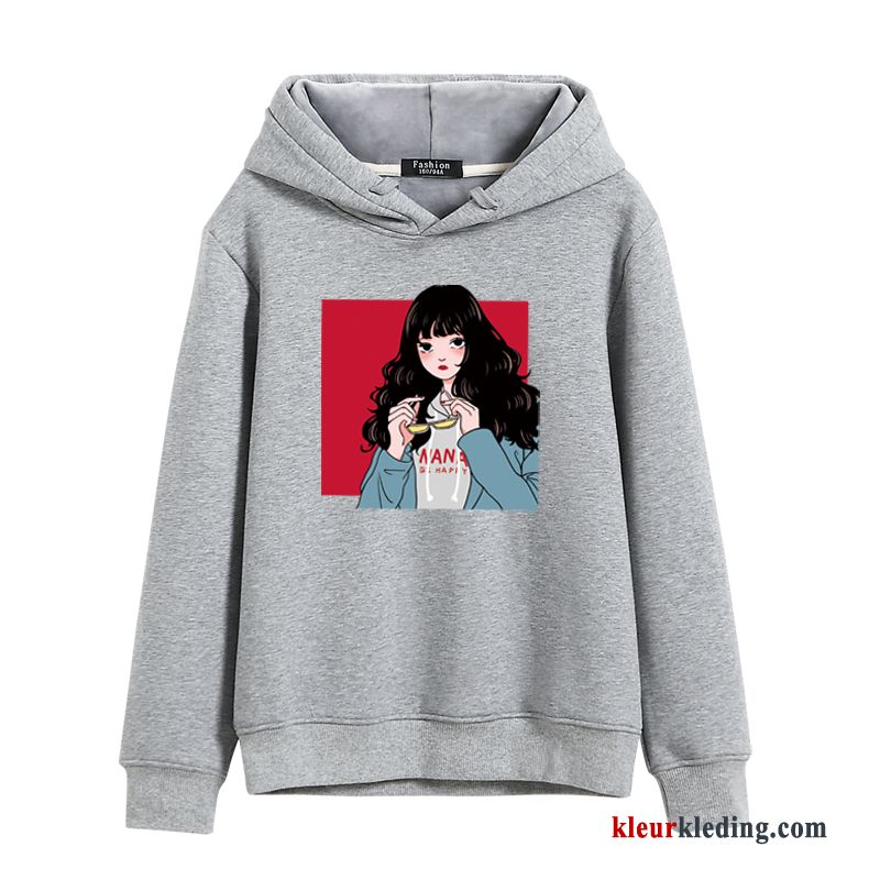 Lange Mouwen Losse Dames Vrouw Plus Kasjmier Hoodie Student Trend