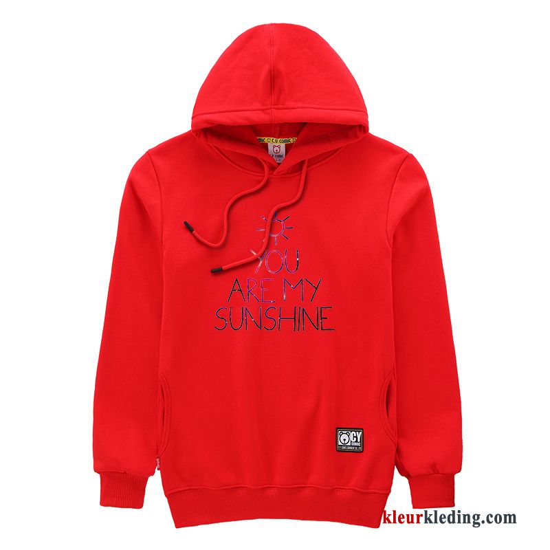 Lange Mouwen Losse Jas Hoodie Pullover Lovers Mannelijk Roze Heren