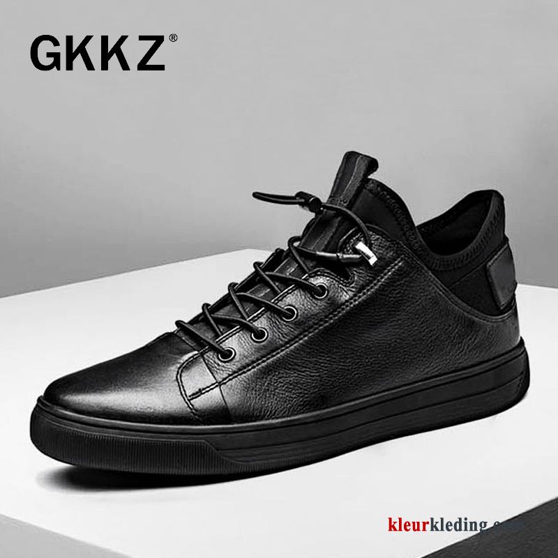 Leren Schoenen 2018 Winter Mannen Skateboard Schoenen Alle Wedstrijden Casual Trend Heren Zwart