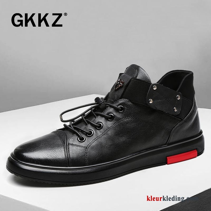 Leren Schoenen 2018 Winter Mannen Skateboard Schoenen Alle Wedstrijden Casual Trend Heren Zwart