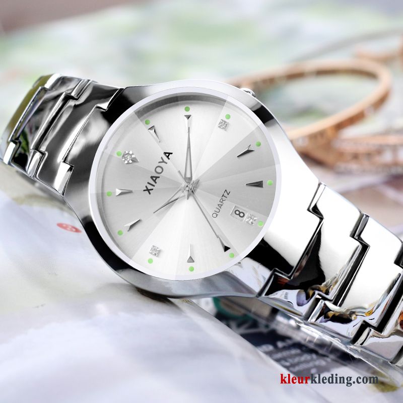 Lichtende Nachtwolken Waterdicht Casual Heren Horloge Student Eenvoudig Lovers Gouden