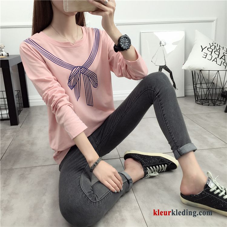 Losse Herfst T-shirt Lange Mouw Trend 2018 Jasje Dames Vrouw