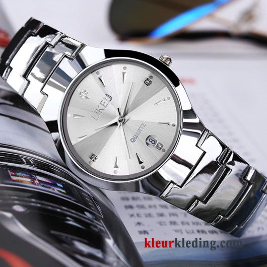 Lovers Heren Kalender Horloge Dames Echte Student Waterdicht Zwart