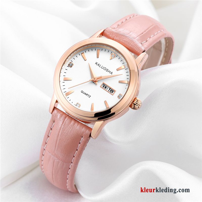 Lovers Horloge Dun Heren Dames Waterdicht Mode Nieuw Rood