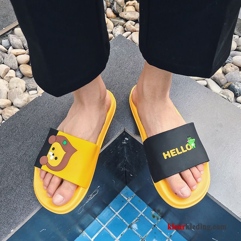 Lovers Outdoor Badkamer Pantoffels Zomer Antislip Slippers Trend Heren Geel