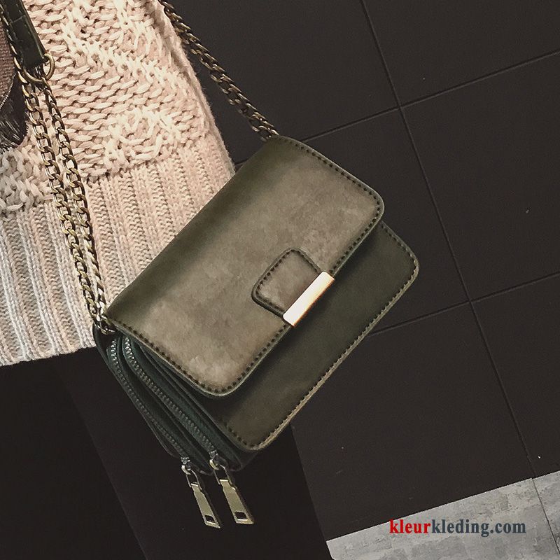 Messenger Tas Alle Wedstrijden Mini Vintage Nieuw Schoudertas Ketting Mode Dames Bruine