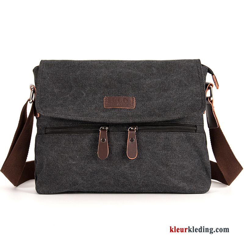 Messenger Tas Schoudertas Canvas Heren Vintage Casual Kaki