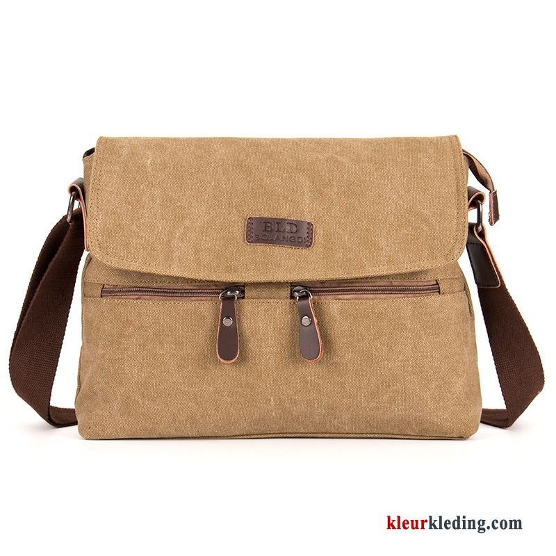 Messenger Tas Schoudertas Canvas Heren Vintage Casual Kaki