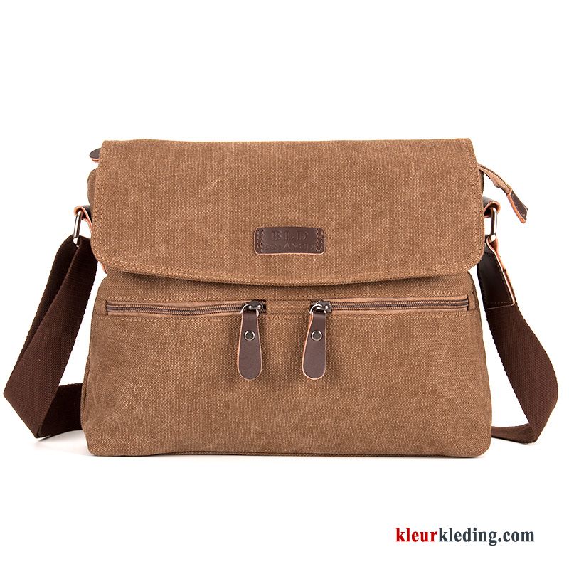 Messenger Tas Schoudertas Canvas Heren Vintage Casual Kaki