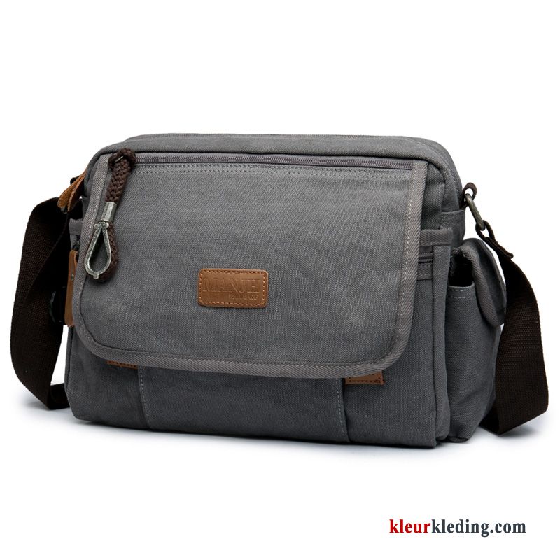 Messenger Tas Trend Alle Wedstrijden Outdoor Student Heren Casual Schoudertas Zwart