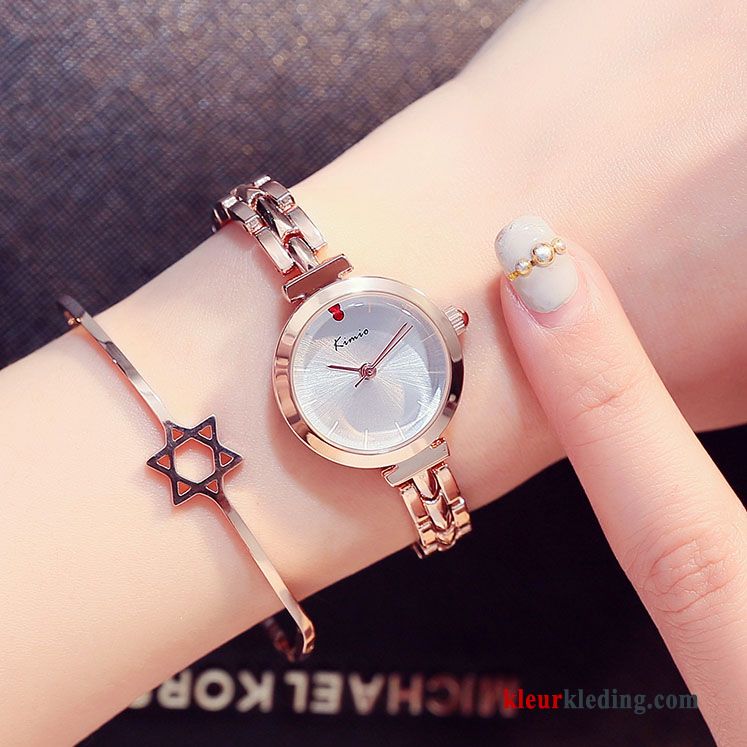 Mini Mode Schattig Horloge Eenvoudig Casual Student Dames Gouden