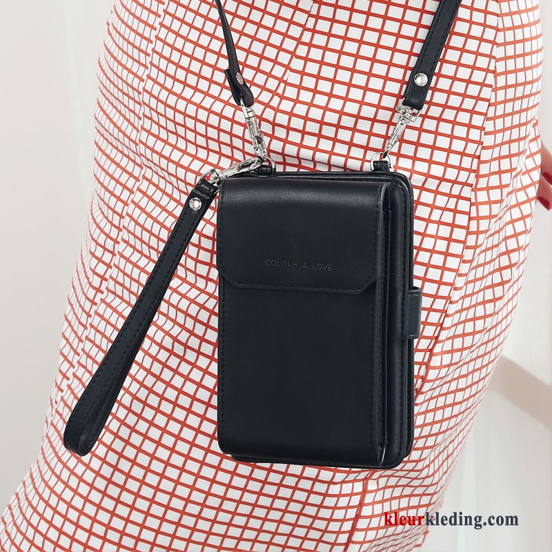 Mini Telefoon Verticaal Nieuw Messenger Tas Dames Portemonnee Ketting Bruine