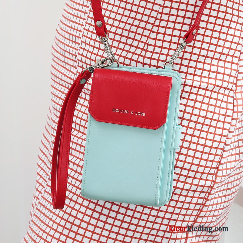 Mini Telefoon Verticaal Nieuw Messenger Tas Dames Portemonnee Ketting Bruine