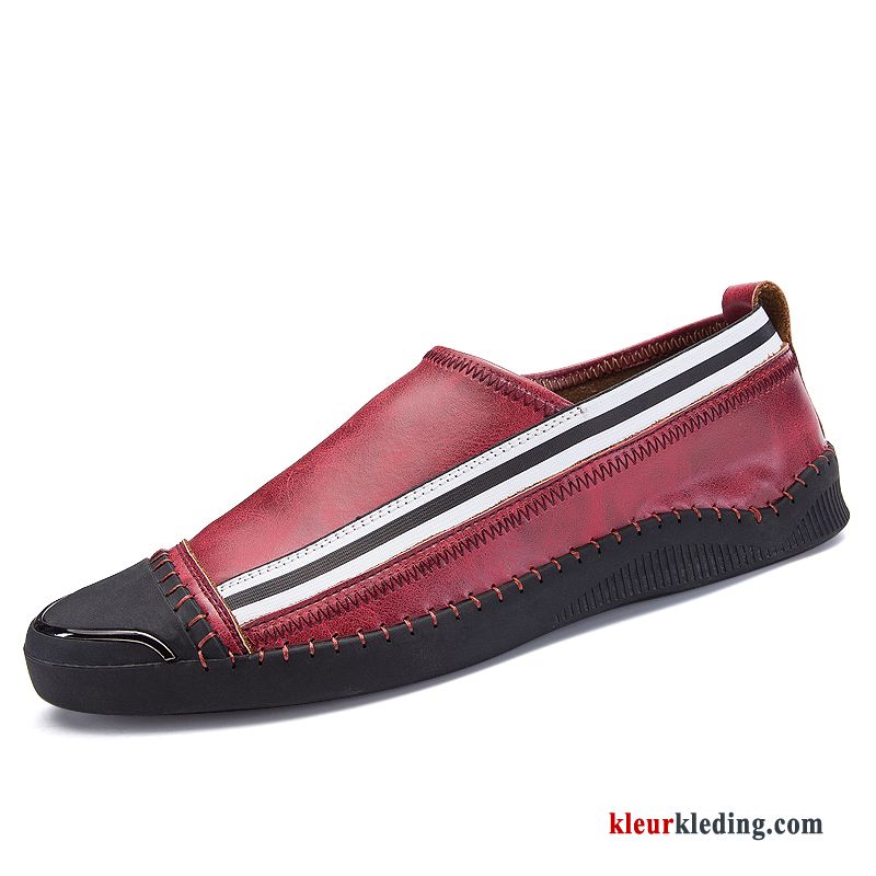 Mocassins 2018 Bootschoenen Casual Herfst Slip On Leren Schoenen Loafers Trend Heren Zwart