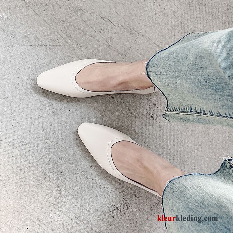 Mocassins Bootschoenen Licht Plat Voorjaar Alle Wedstrijden Vrouwen Leer Echt Leer Dames Wit Beige