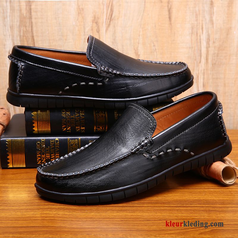 Mocassins Bruin Bootschoenen Mannen Trend Leren Schoenen Casual Mocassin Slip On Heren Geel