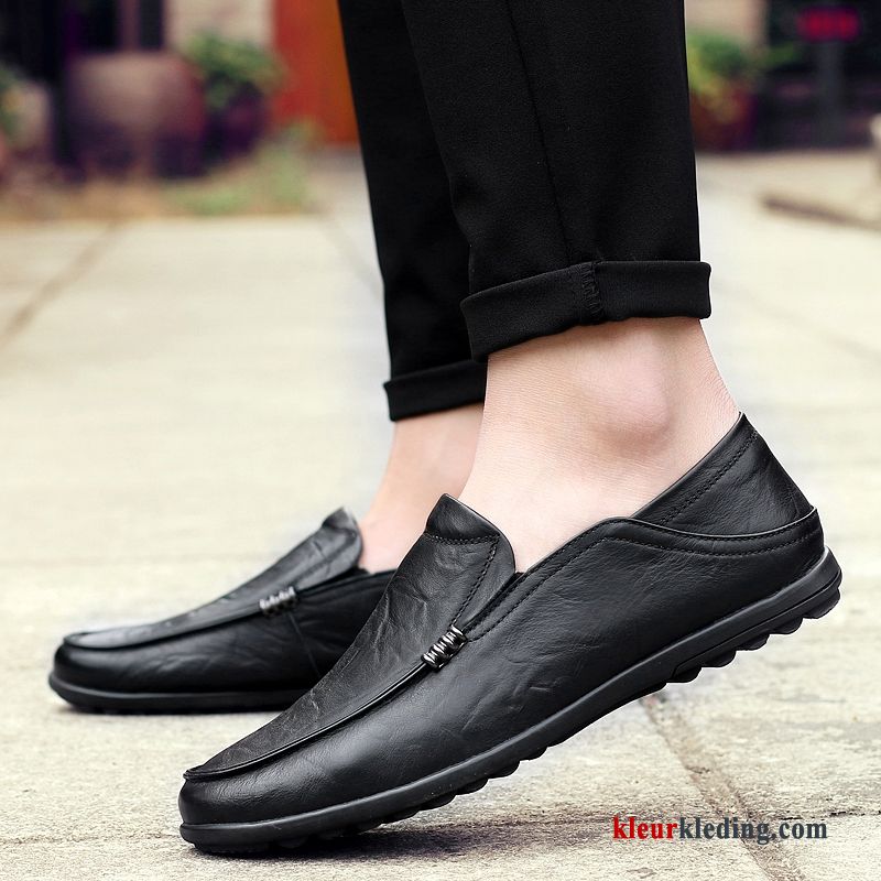 Mocassins Casual Bootschoenen Leren Schoenen Slip On Echt Leer Herfst Mocassin Mannen Heren Geel