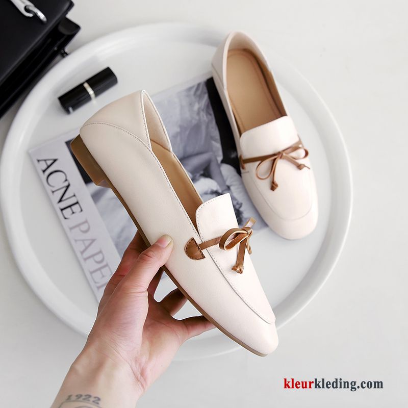 Mocassins Chauffeurs Schoenen Pumps Plat Alle Wedstrijden Vier Seizoenen Vrouwen Voorjaar Bootschoenen Dames Wit Beige