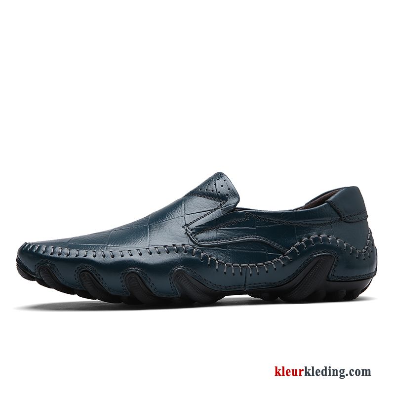 Mocassins Driver Bedrijf Slip On Jeugd Schoenen Leren Schoenen Mannen Casual Heren Blauw