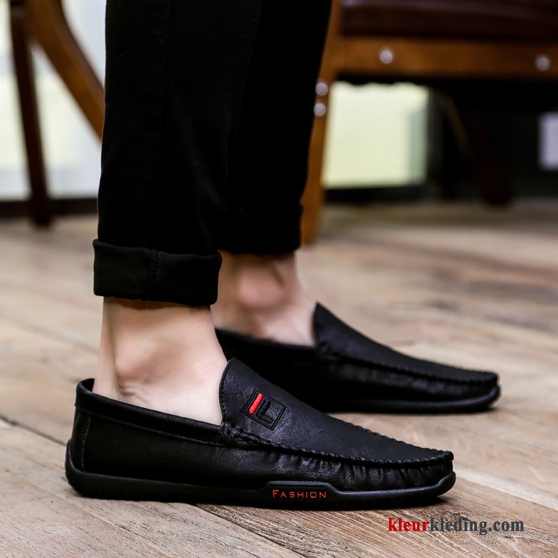 Mocassins Driver Chauffeurs Schoenen Zomer Brits Trend Slip On Mannen Bootschoenen Heren Zwart