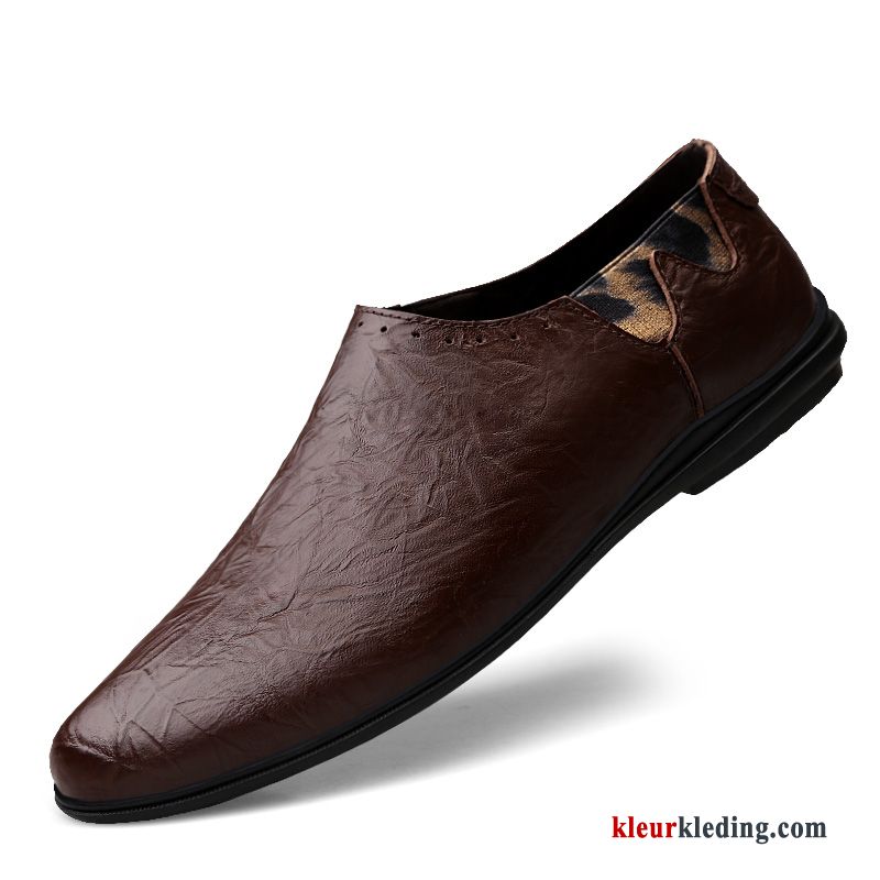 Mocassins Echt Leer Slip On Casual Bootschoenen Alle Wedstrijden Voorjaar Persoonlijk Leren Schoenen Heren Rood