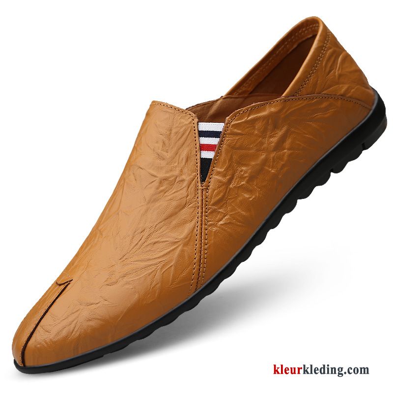 Mocassins Echt Leer Slip On Casual Bootschoenen Alle Wedstrijden Voorjaar Persoonlijk Leren Schoenen Heren Rood