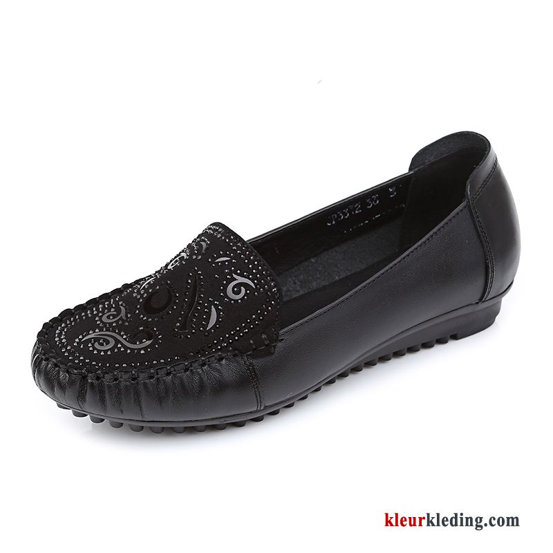 Mocassins Grote Maten Zachte Zolen Schoenen Plat Herfst Pumps Leer Vrouwen Dames Rood