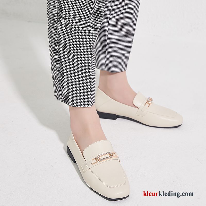 Mocassins Loafers Pumps Vierkante Voorjaar Alle Wedstrijden Licht Slip On Vrouwen Dames Zwart