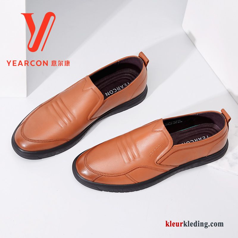 Mocassins Loafers Slip On Trend Schoenen Casual Mode 2018 Echt Leer Heren Zwart